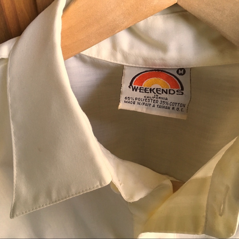 Vintage Men’s Pale Yellow Shirt 70s 80s - Picture 4 of 5